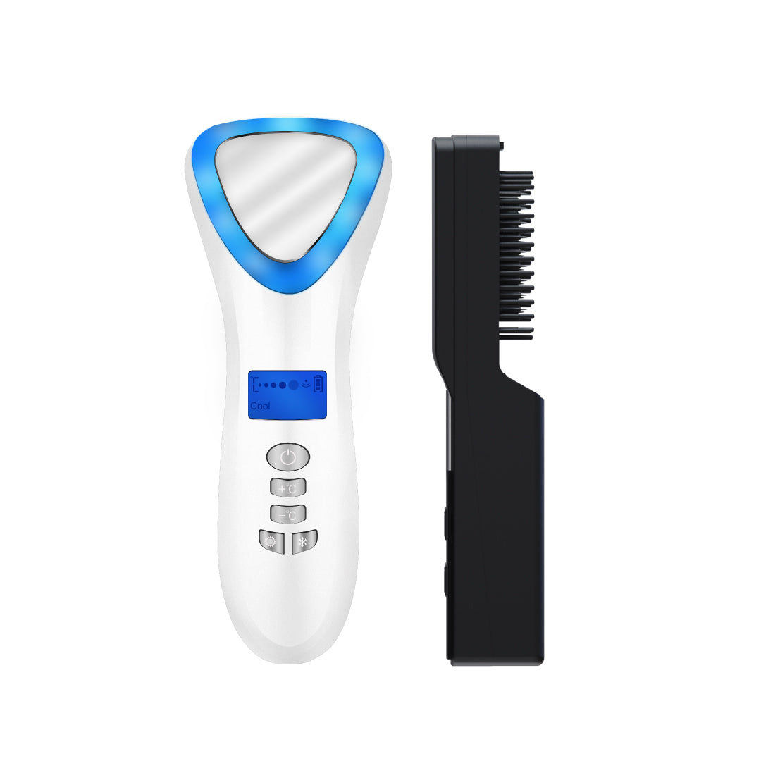เซตหน้าใสผมสวย FULI Smart Hot and Cold Ultrasonic Facial Treatment Device + IONIC Styling Brush