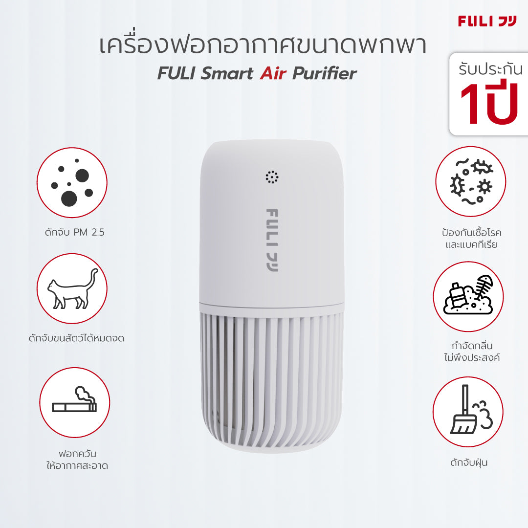 เครื่องฟอกอากาศขนาดพกพา | FULI Air Purifier *รับประกัน 1 เดือน*