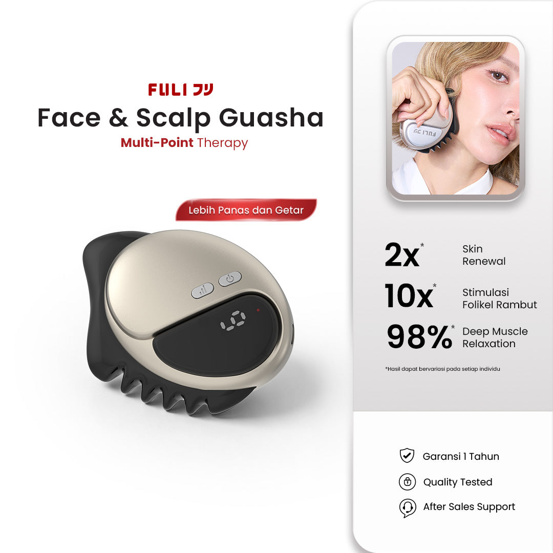 FULI Gua Sha Elektrik Facial & Scalp Massager - Alat Perawatan Wajah Leher dan Kulit Kepala