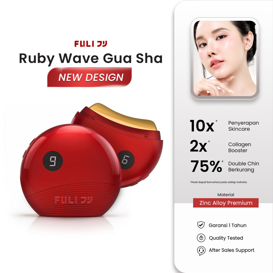 RubyWave Beauty Gua Sha New Design | Alat Pijat Wajah Elektrik