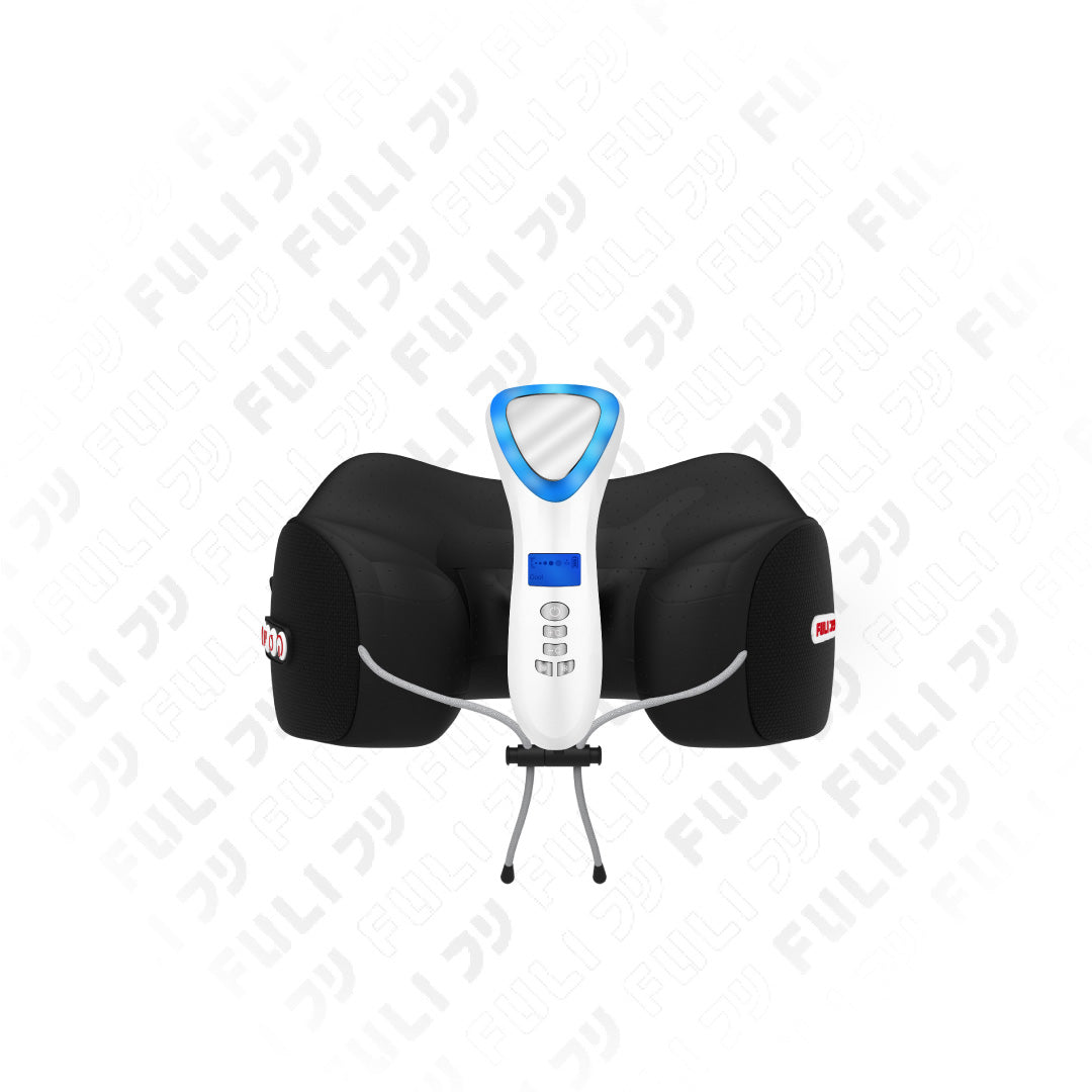 เซตนวดเย็นคอสปาหน้าใส FULI Cool Tech Massage Neck Pillow + Smart Hot and Cold Ultrasonic Facial Treatment Device