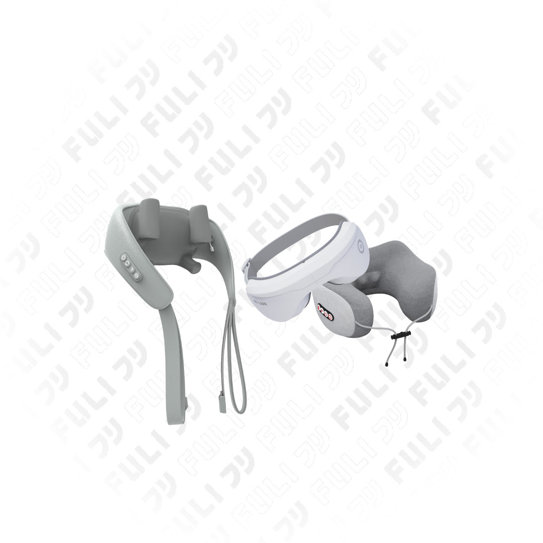 เซตนวดคอบ่าไหล่ฟินทั้งตาและคอ | FULI Neck and Shoulder Massager + FULI Ergo Massage Neck Pillow + FULI Smart Eye Massager
