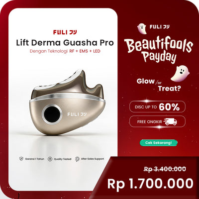 FULI Lift Derma Guasha Pro Alat Pijat Wajah Elektrik Mengencangkan Anti Aging Samarkan Kerutan RF EMS
