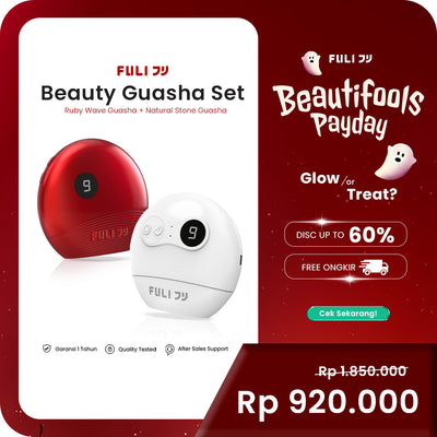 Fuli Beauty Electric Gua Sha Facial Massager Set - Alat Perawatan & Pijat Wajah Gua Sha Elektrik