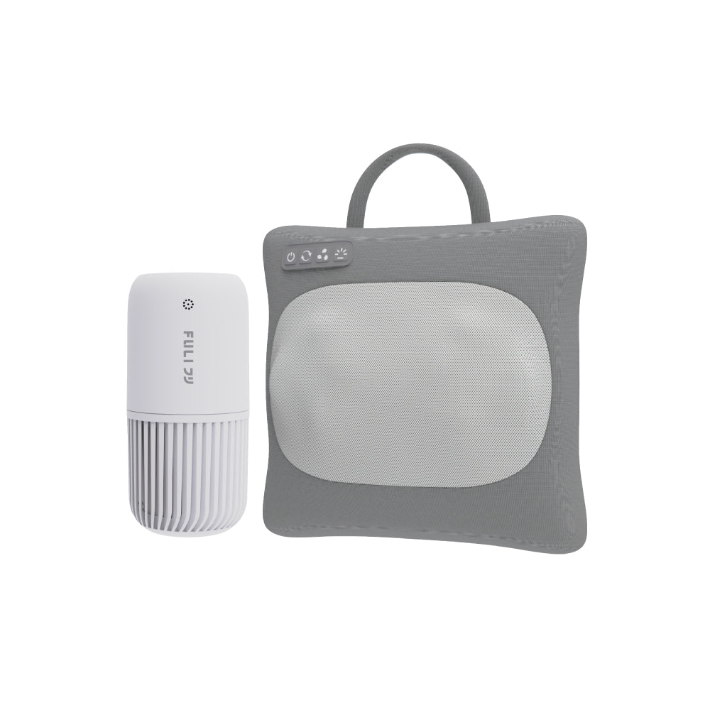 เซตอากาศสดชื่นนวดสบายทุกที่ FULI Smart Air Purifier +  Multifunction Electric Massage Pillow