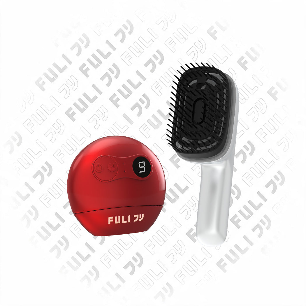 [FULI Home Spa] Rubywave Electric Gua Sha & Scalp Massage Brush Set - Alat Pijat Gua Sha Elektrik & Sisir Relaksasi Aromaterapi