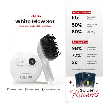 [FULI Home Spa] Natural Stone Electric Gua Sha & Scalp Massage Brush Set - Alat Pijat Gua Sha Elektrik & Sisir Relaksasi Aromaterapi