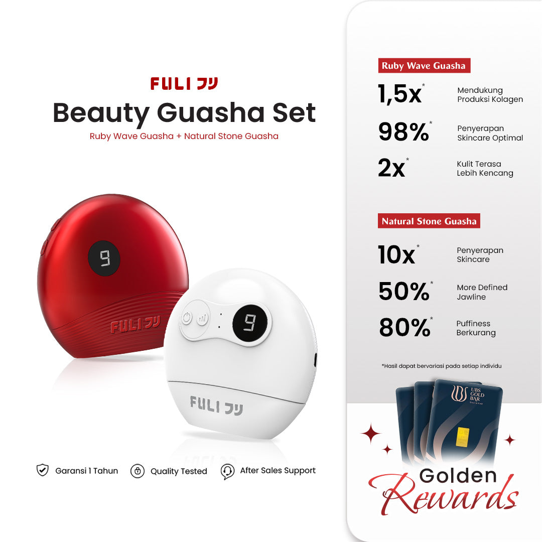 Fuli Beauty Electric Gua Sha Facial Massager Set - Alat Perawatan & Pijat Wajah Gua Sha Elektrik