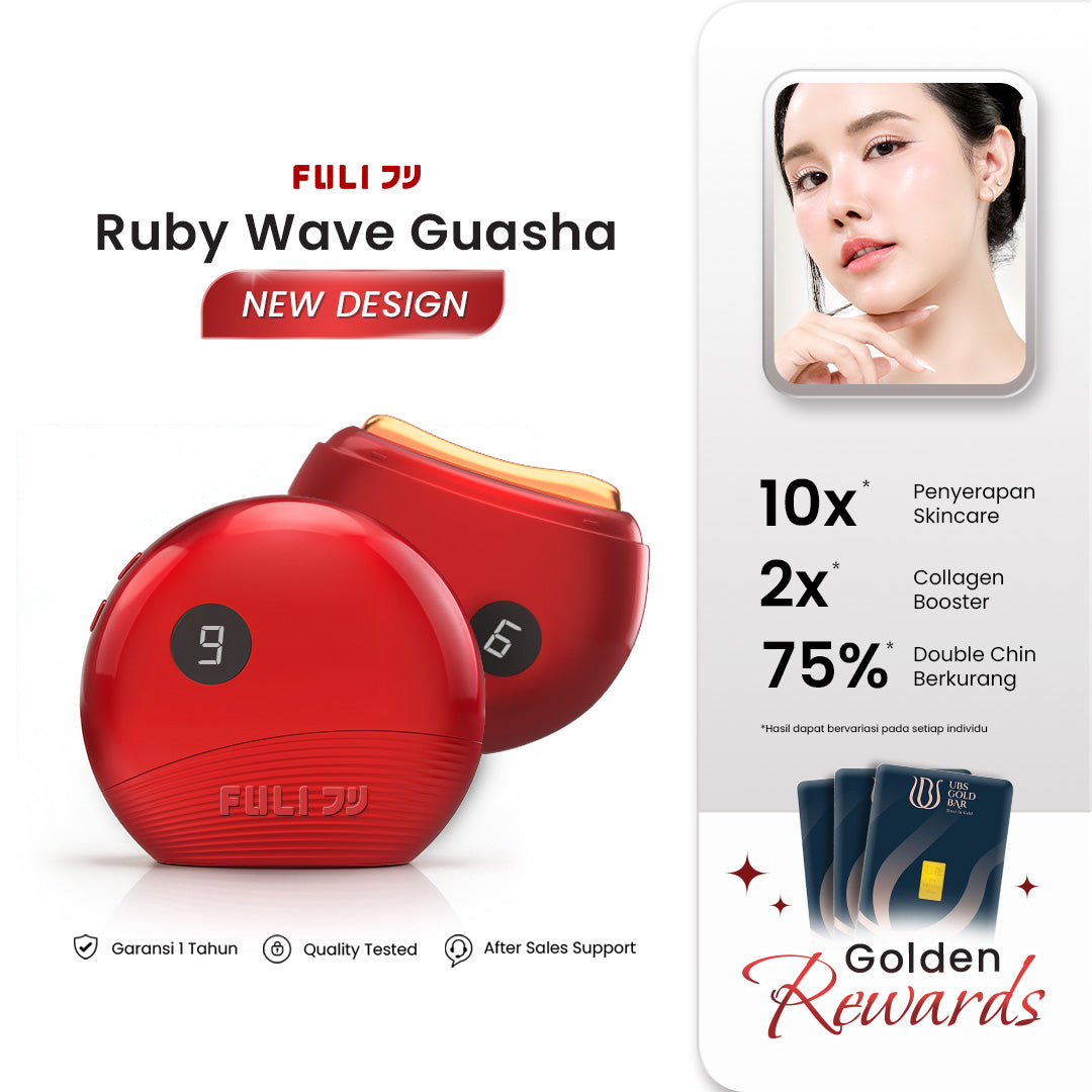 RubyWave Beauty Gua Sha New Design | Alat Pijat Wajah Elektrik