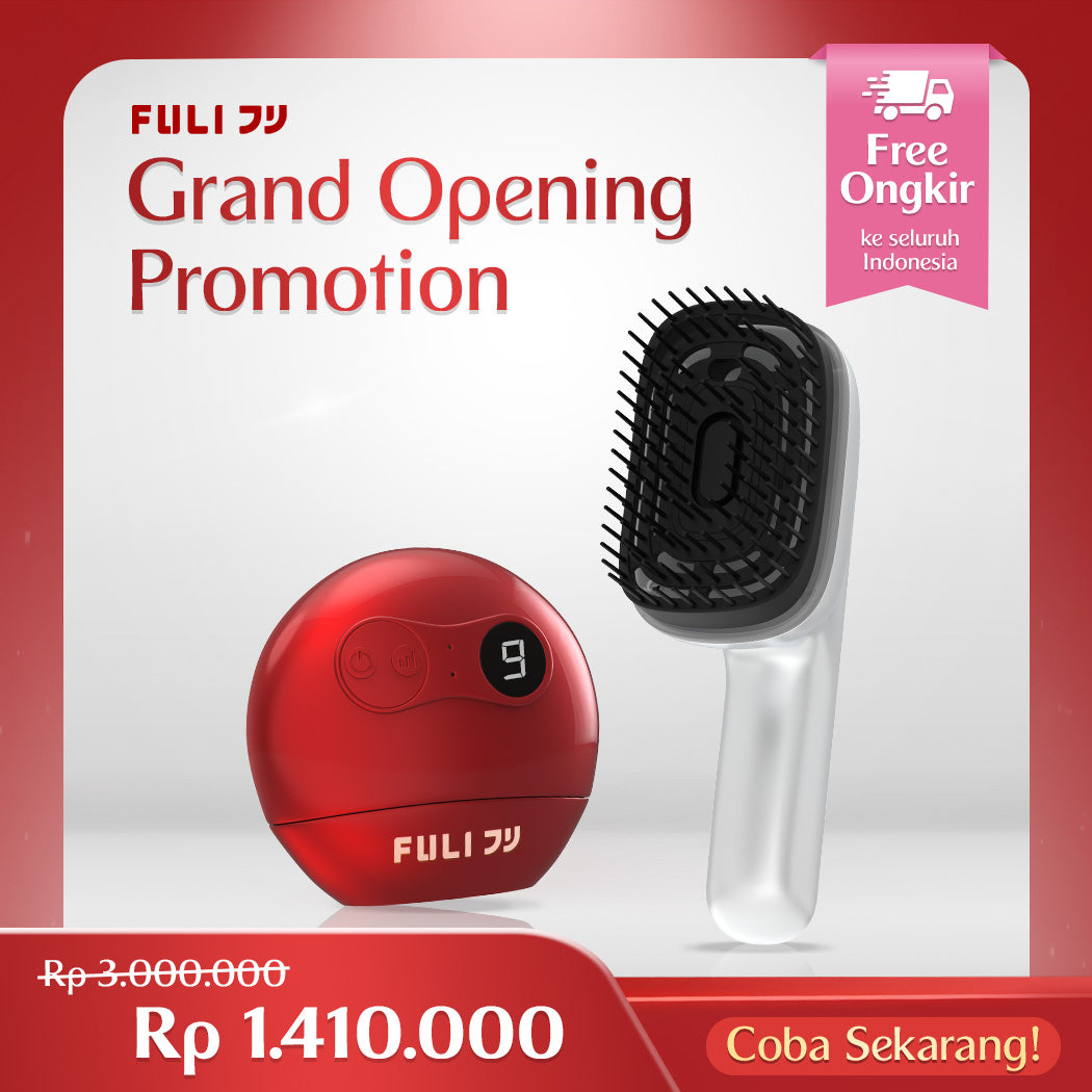 [FULI Home Spa] Rubywave Electric Gua Sha & Scalp Massage Brush Set - Alat Pijat Gua Sha Elektrik & Sisir Relaksasi Aromaterapi