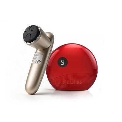 FULI Bundling Home Spa 2-in-1: ClearSkin Electric Foot Smoother Pro + RubyWave Electric Gua Sha Facial Massager