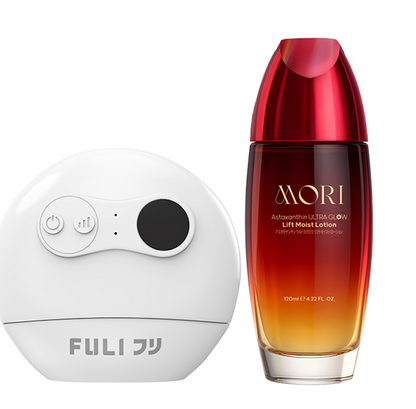 [แพ็คคู่โฉมใหม่!]เซตหน้าเด็กยกกระชับ | FULI Natural Stone Electric Gua Sha + MORI Astaxanthin Lift Moist Lotion