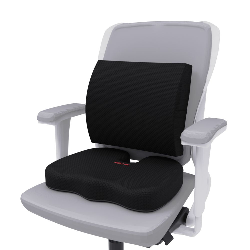 เซตนั่งสบาย FULI 3Memory Foam FULI Lumbar Support Cushion Core + U Shape seat cushions