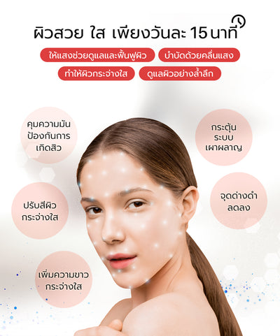 เซต Beauty FULI 7C Beauty LED Facial Therapy Mask + LED Sonic Electric Toothbrush